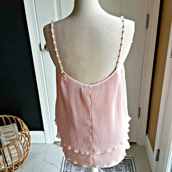 NWOT! PEARL Embellished PLEATED CAMISOLE TOP - Picture 4 of 5